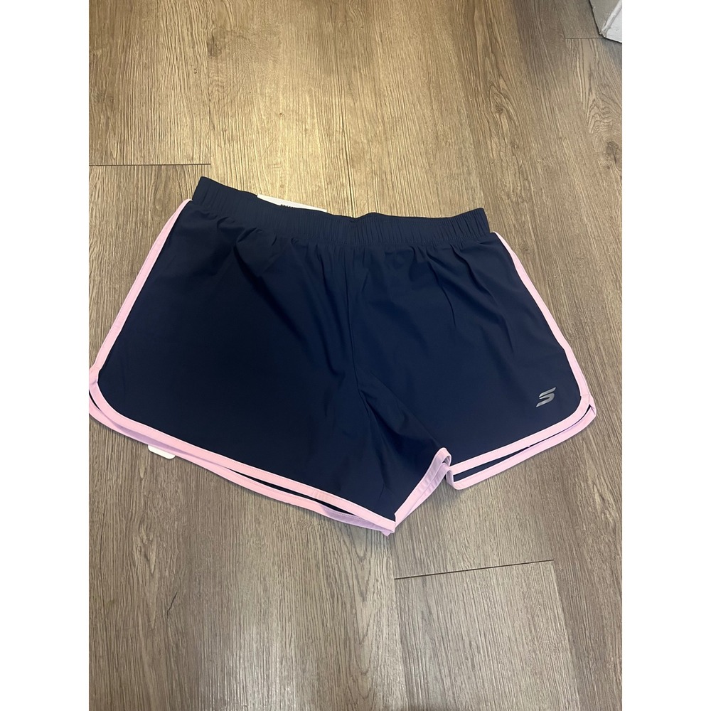 Skechers Performance Shorts Navy Pink Trim Athletic Running Mesh Liner SH120S M